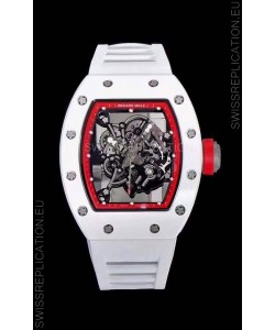 Richard Mille RM055 Ceramic Casing 1:1 Mirror Replica Watch in White Strap 