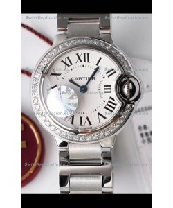 Ballon De Cartier Swiss Quartz 1:1 Mirror Quality 28MM in Steel Casing White Dial 