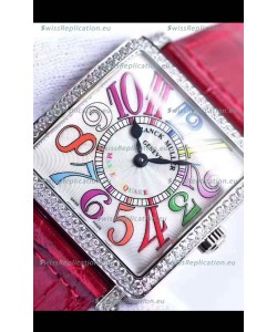 Franck Muller Master of Sqaure Ladies Quartz Replica Watch in Steel Case
