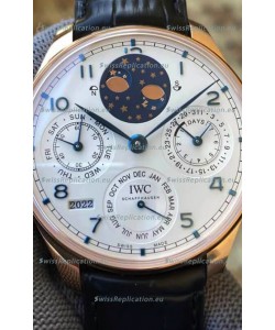 IWC Portuguese Perpetual Calendar Rose Gold Swiss Replica Watch REF. IW503405