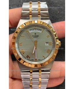 Tudor Royal Edition Watch - 1:1 Mirror Replica in Two Tone Casing - Grey Roman Dial