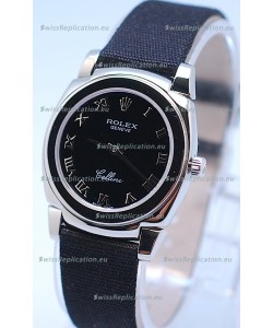 Rolex Cellini Cestello Ladies Swiss Black Watch in Roman Markers
