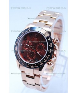 Rolex Daytona Chronograph MonoBloc Cerachrom Bezel Swiss Replica Watch in Brown Dial