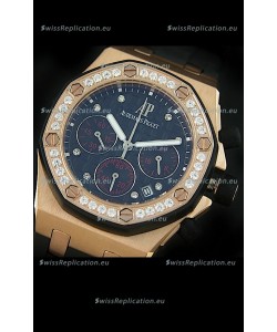 Audemars Piguet Royal Oak Offshore Lady Alinghi Swiss Watch in Black Checkered Dial