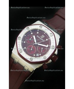 Audemars Piguet Royal Oak Offshore Lady Alinghi Swiss Watch in Maroon Dial