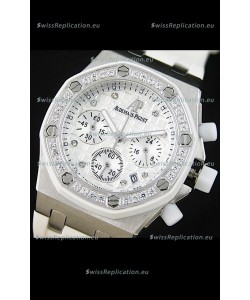 Audemars Piguet Royal Oak Offshore Lady Alinghi Swiss Watch in White Checkered Dial