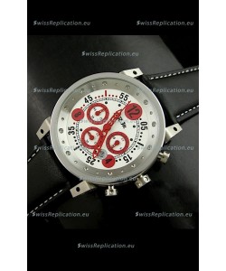B.R.M.0011G6 Japanese Replica Quartz Watch in White&Red Dial
