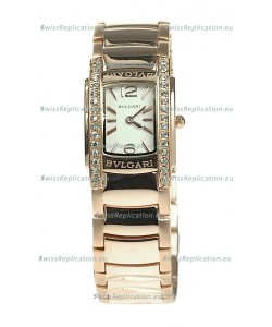 Bvlgari Rettangolo Japanese Replica Rose Gold Watch