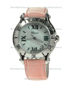 Chopard Happy Sport Diamonds Edition Replica Watch in Pink Strap