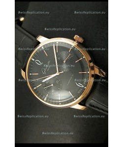 Glashuette Senator Japanese Replica Watch in 18K Pink Gold Case