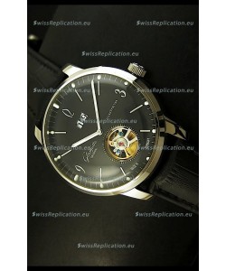 Glashuette Tourbillon Japanese Replica Watch in Black Dial