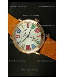 Franck Muller Master of Complications Liberty Japanese Replica Watch in Pink Gold Case