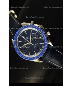 Omega Speedmaster Moon Watch Co-Axial Japanese Replica Watch Dark Blue Dial