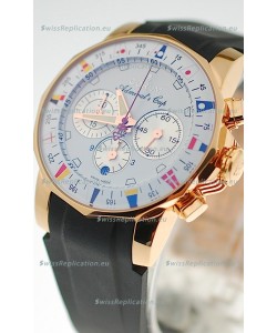 Corum Admirals Cup Chronograph Swiss Replica Gold Watch 
