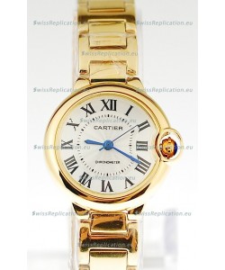 Ballon Bleu De Cartier Japanese Ladies Replica Yellow Gold Watch