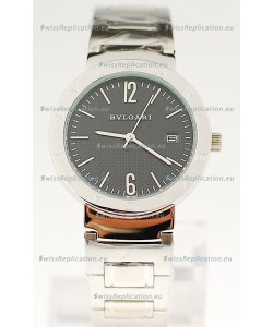 Bvlgari Quartz Japanese Steel Watch in Black Dial