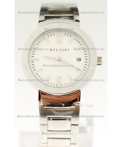 Bvlgari Quartz Japanese Steel Watch in White Dial