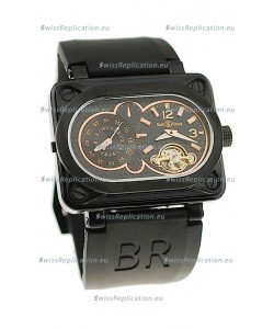 Bell and Ross BR Minuteur Tourbillon PVD Japanese Watch in Rose Gold Markers