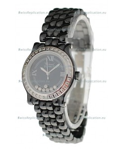 Chopard Happy Sport Ladies Japanese Black Ceramic Watch
