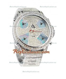 Jacob & Co Diamond Japanese Replica Watch in Light Blue Sub Dial