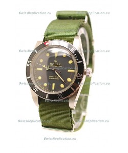 Rolex Submariner Swiss Watch in Green Nylon Strap