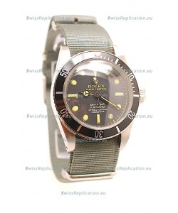 Rolex Submariner Swiss Watch Grey Nylon Strap Watch