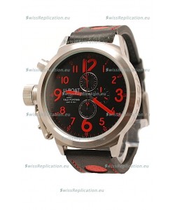 U-Boat Flightdeck Japanese Replica Watch in Black Dial