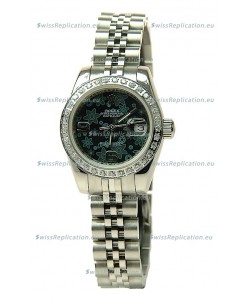 Rolex Datejust Floral Motif Ladies Swiss Replica Watch