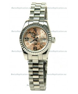 Rolex Datejust Floral Motif Ladies Swiss Replica Watch