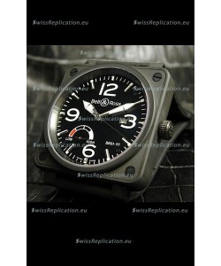 Bell and Ross BR013 97 Power Reserve Swiss Replica Watch in Black dial