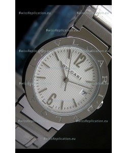 Bvlgari Diagono Japanese Replica Quartz Watch in White Dial