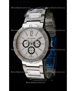 Bvlgari Diagono Japanese Replica Quartz Watch in White Dial