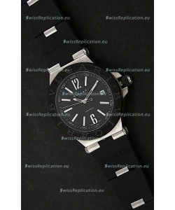 Bvlgar Diagono Japanese Replica Quartz Watch in Black Dial 