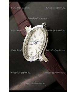 Delices De Cartier Ladies Replica Japanese Watch in Brown Leather Strap