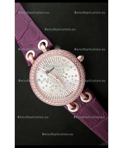 Chopard Xtravaganza Ladies Ladies Japanese Replica Rose Gold Watch in White Dial