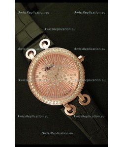 Chopard Xtravaganza Ladies Ladies Japanese Replica Rose Gold Watch in Gold Dial 