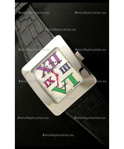 Franck Muller Geneve Infinity Japanese Steel Watch in Multi Color Roman Markers