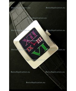 Franck Muller Geneve Infinity Japanese Steel Watch in Black Dial