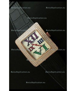 Franck Muller Geneve Infinity Japanese Gold Watch in Multi Color Roman Markers