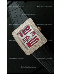 Franck Muller Geneve Infinity Japanese Gold Watch in Red Numeral Markers