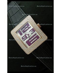 Franck Muller Geneve Infinity Japanese Gold Watch in Purple Numeral Markers