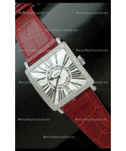 Franck muller Master Square Japanese Replica Watch in Red Strap