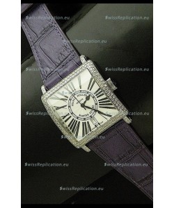 Franck muller Master Square Japanese Replica Watch in Violet Strap
