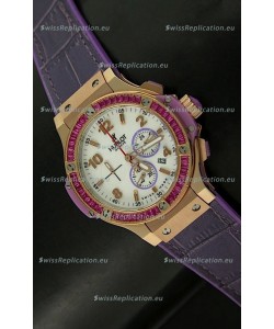 Hublot Big Bang All Black Edition Japanese Quartz Watch in Pink Gold
