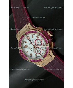 Hublot Big Bang All Black Edition Japanese Quartz Watch in Red Color