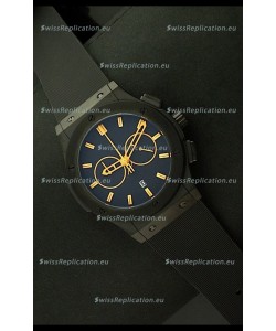 Hublot Big Bang Classic Fusion Chrono Japanese Watch with Yellow Markers Ceramic Case