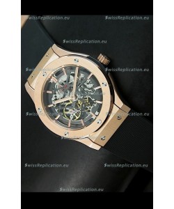 Hublot Classic Fusion Japanese Replica Watch in Pink Gold Casing