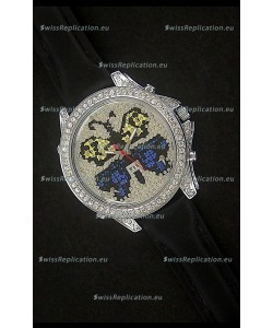 Five Time Zones J&C Clone Watch in Full Diamonds