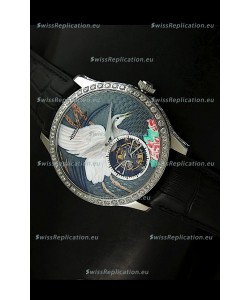 Jaeger LeCoultre Porcelain Crane Flying Tourbillon Watch - MIRROR REPLICA
