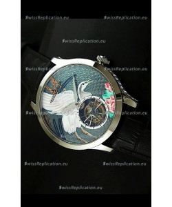 Jaeger LeCoultre Porcelain Crane Flying Tourbillon Watch - MIRROR REPLICA